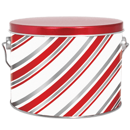 1.5 gallon decorative can with candy stripes theme