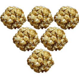 6 caramel popcorn balls